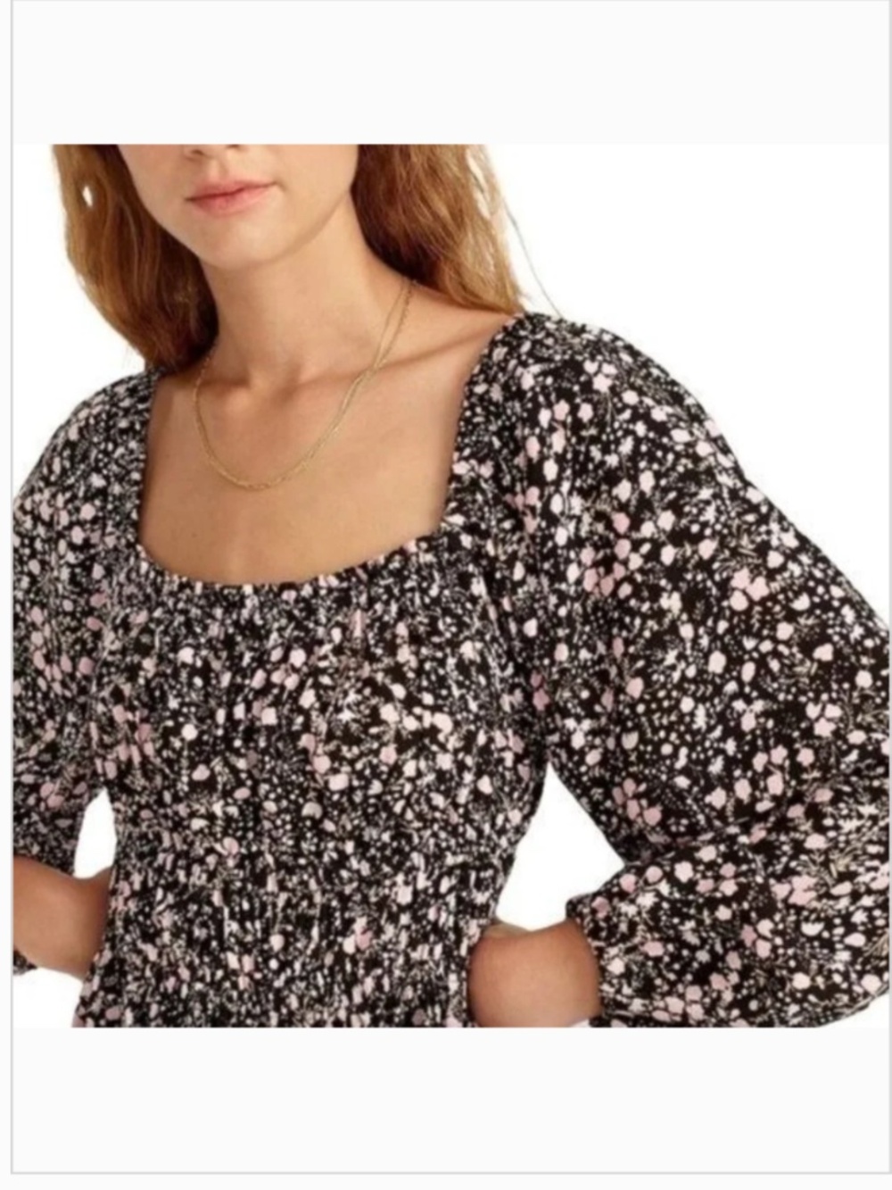 J Crew Puff sleeve Crepe top with peplum, size Medium